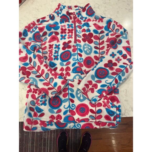 Hanna Andersson size 8 kids fleece quarter zip colorful sweatshirt - Picture 1 of 3